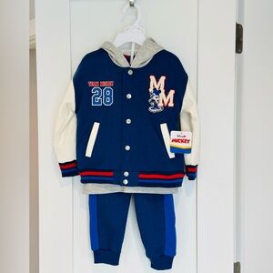 3 pieces Disney Blue and White Mickey Mouse Kids Matching Set